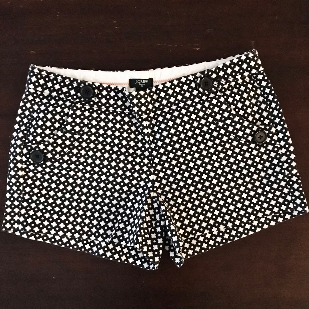 EUC J Crew City Fit Black and White Shorts - 0
